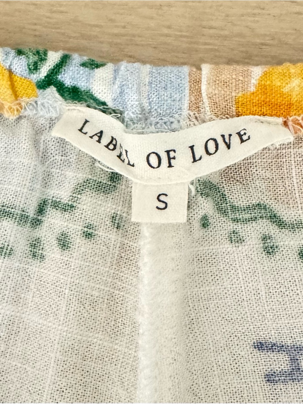 Label of Love Ciao Bella Lemon Print Wide Leg Linen Blend Pants Size Small - Picture 4 of 8